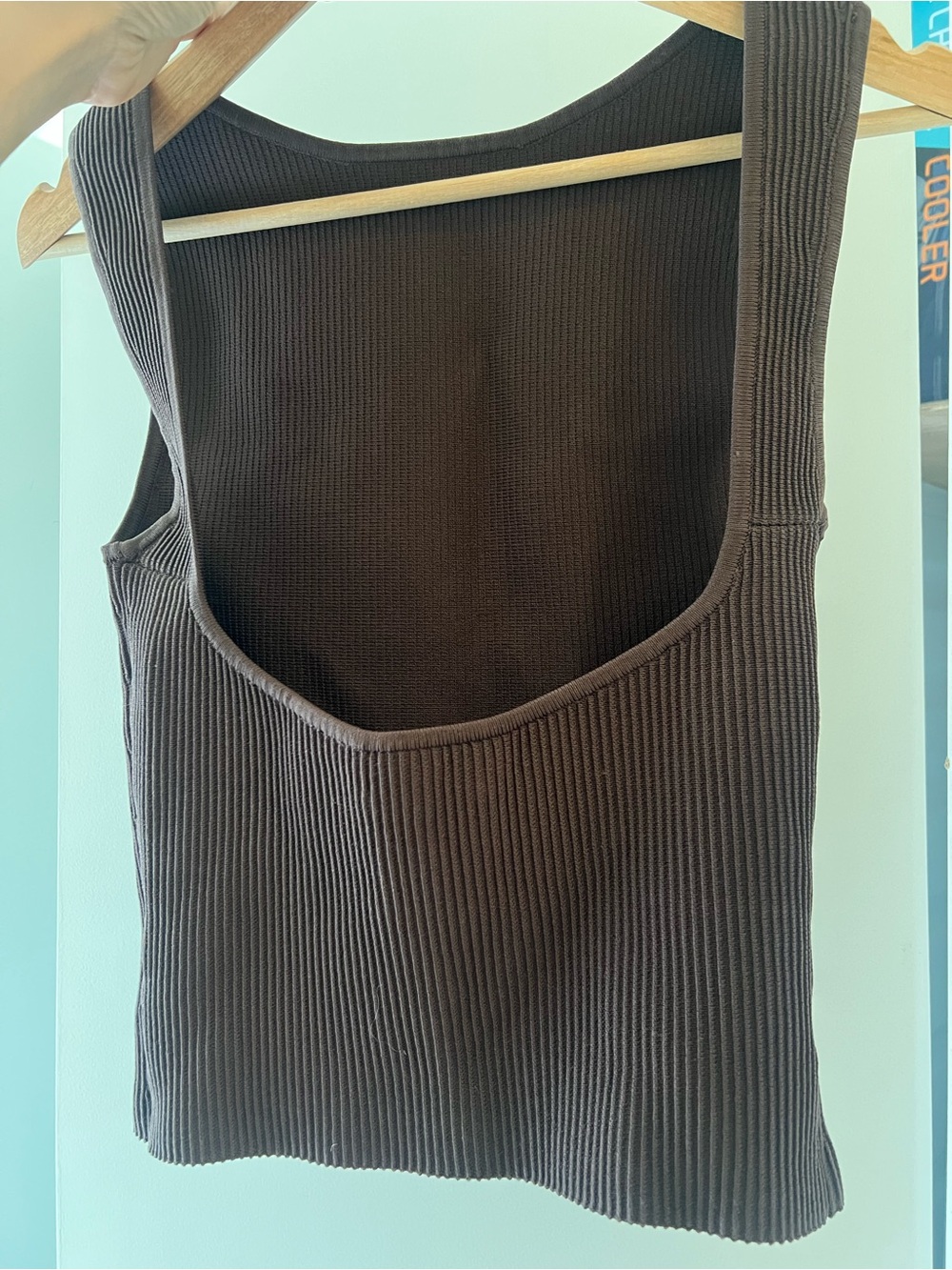 Babaton Ribbed Tank Top in rich mocha Brown - Picture 2 of 3